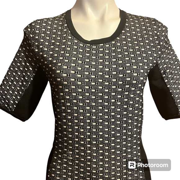 RAG & BONE ‘Ingrid black and white short sleeve abstract print dress L - Picture 4 of 9